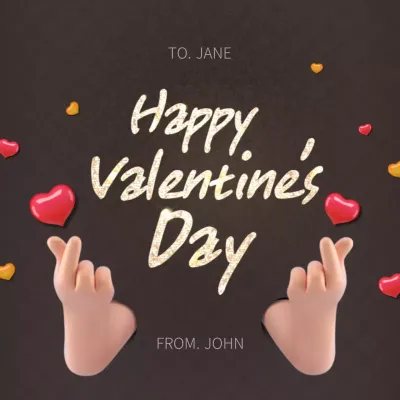 Black Trendy Valentine's Invitation Instagram Post