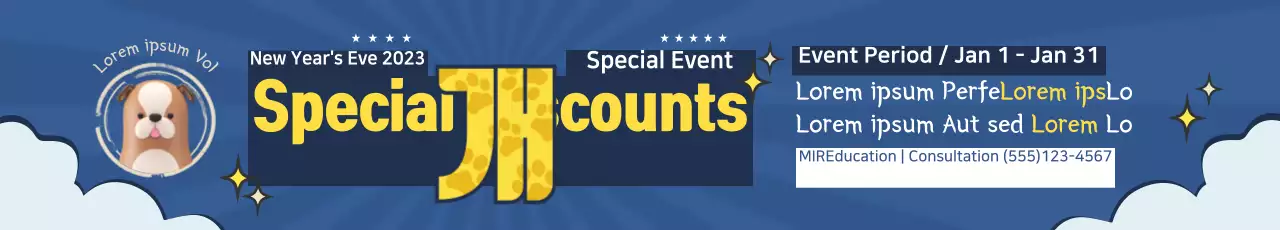 Banner de promoção de evento moderno azul