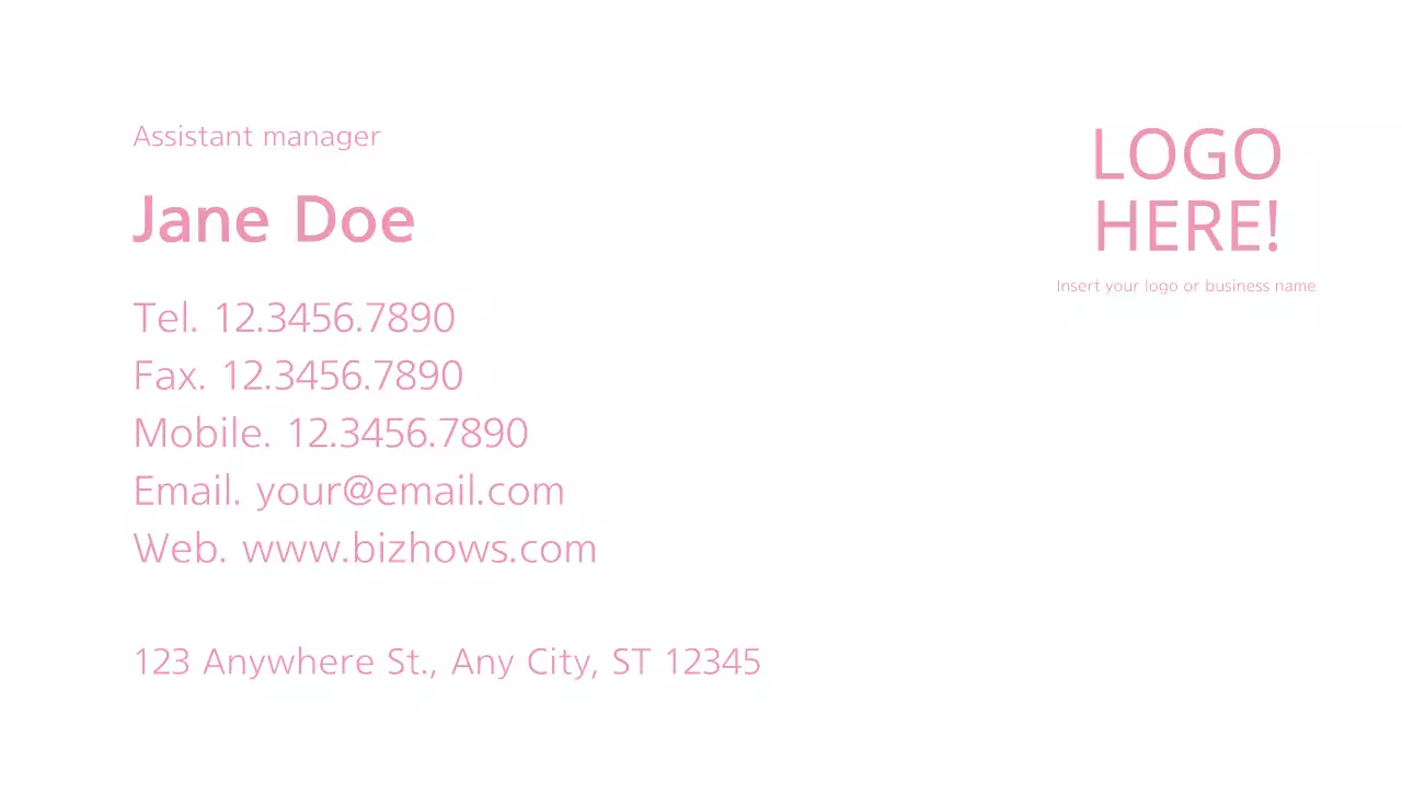 Default business card