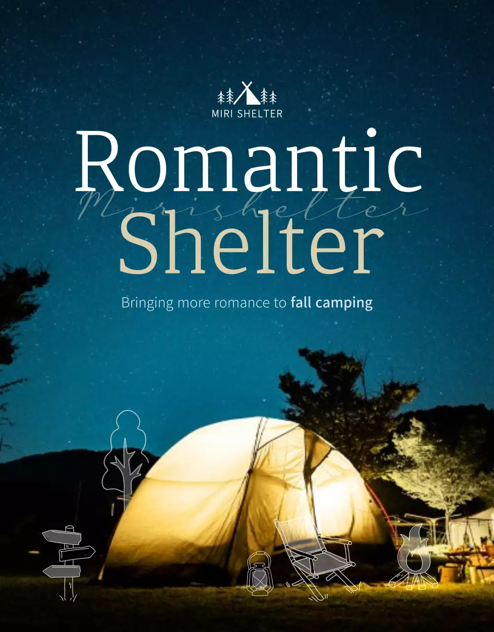 Blue Rustic Camping Advertisement Poster