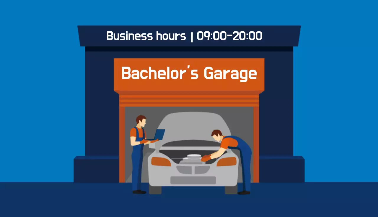 Blue Professional Garage Promotion Business Card