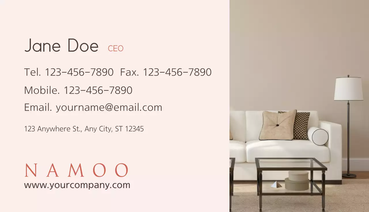 Furniture workshop company business card