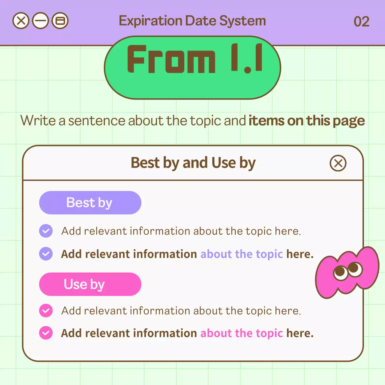 Cute policy guide with purple internet search bar concept