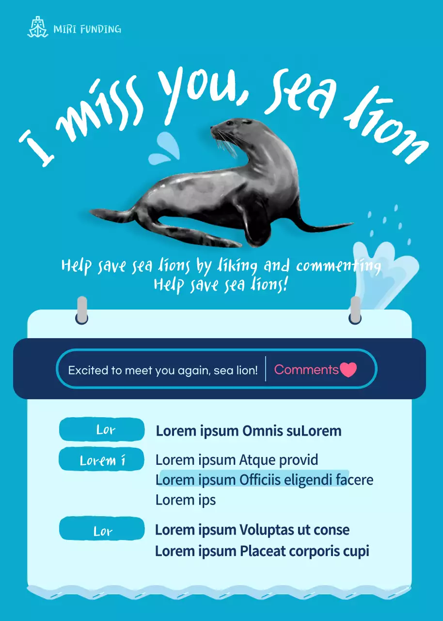 Poster Promosi Satwa Liar Trendy Biru