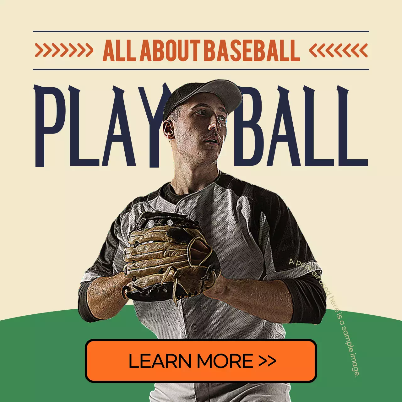 Baseball common sense manual in ivory and orange green