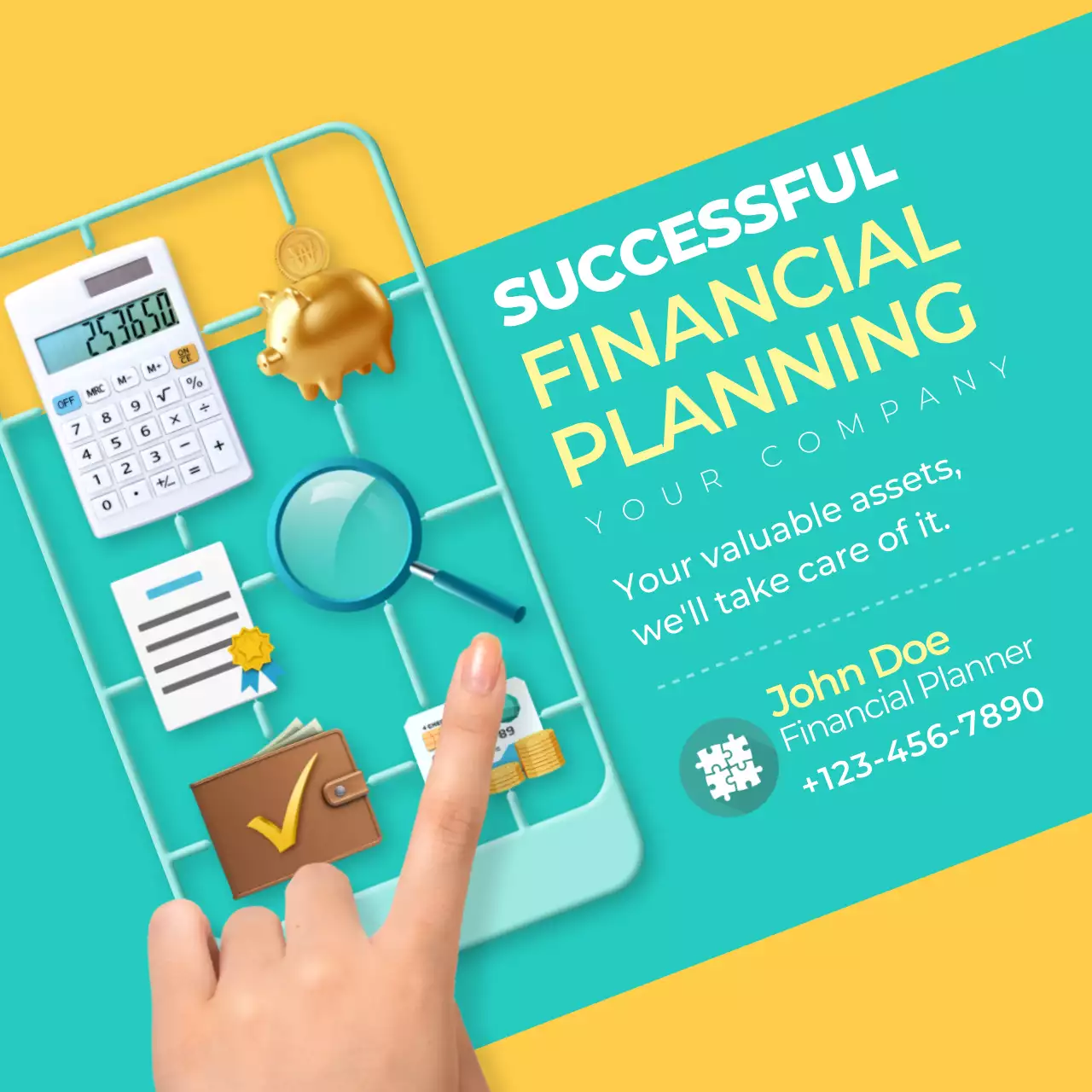 Yellow Modern Financial Promotion Instagram Post