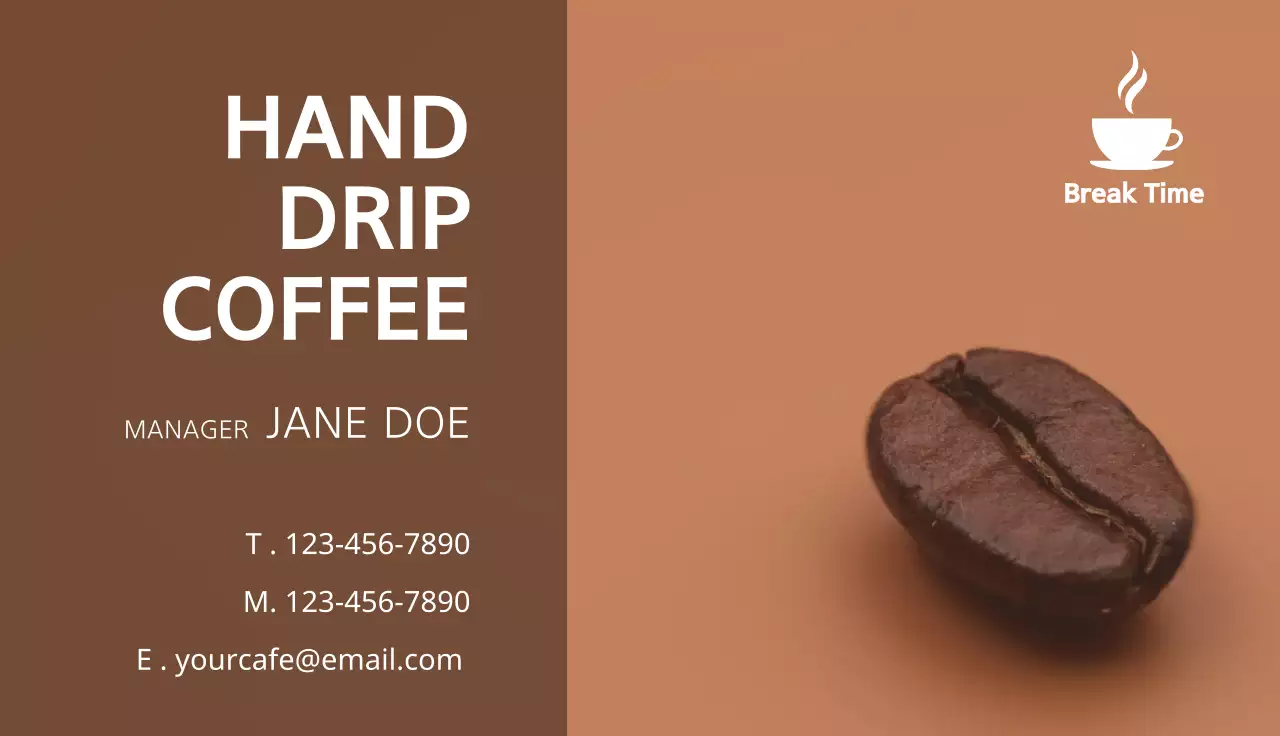 Brown Modern Coffee Promotion Business Card