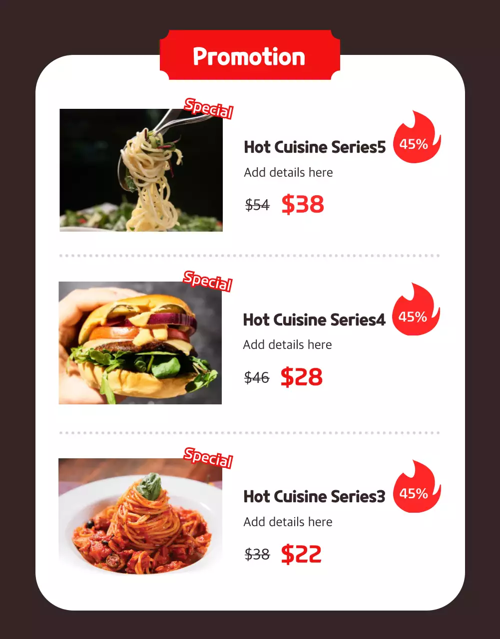 Poster Promosi Pedas Trendi Merah