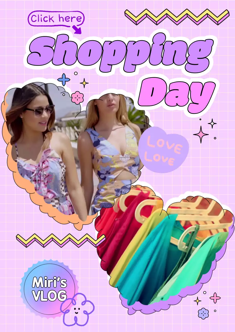 연보라색의 프레임으로 구성된 브이로그