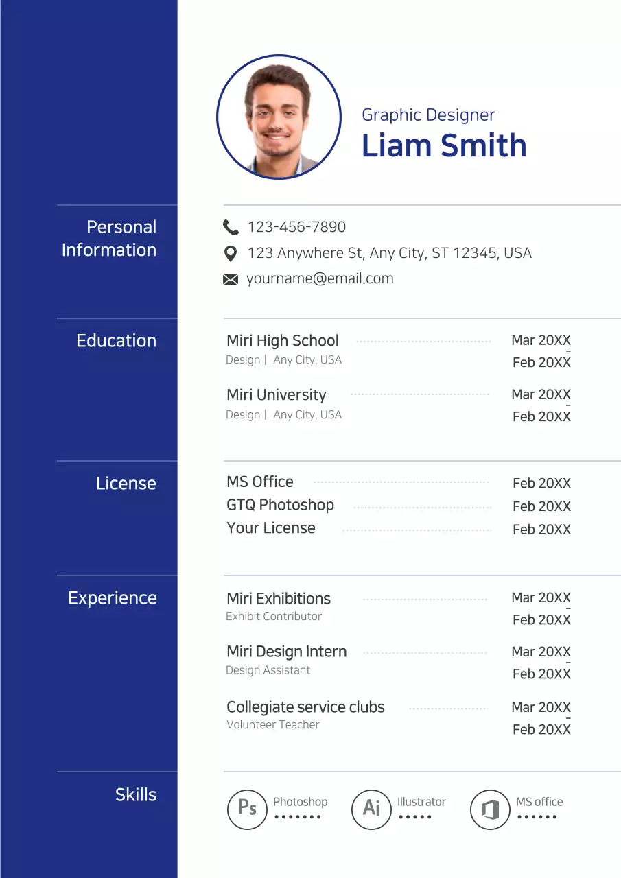 Blue Clean Resume Document