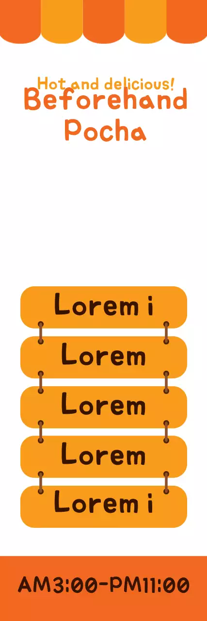 Banner de menu de comida da moda laranja