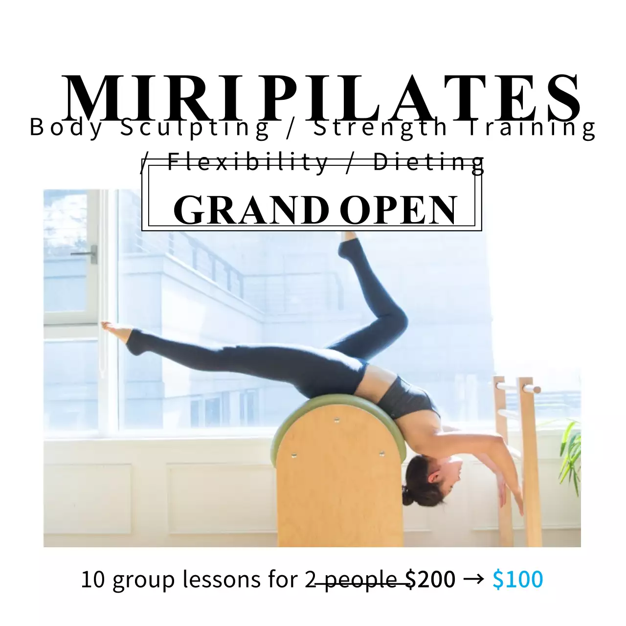 White Modern Pilates Promotion Banner