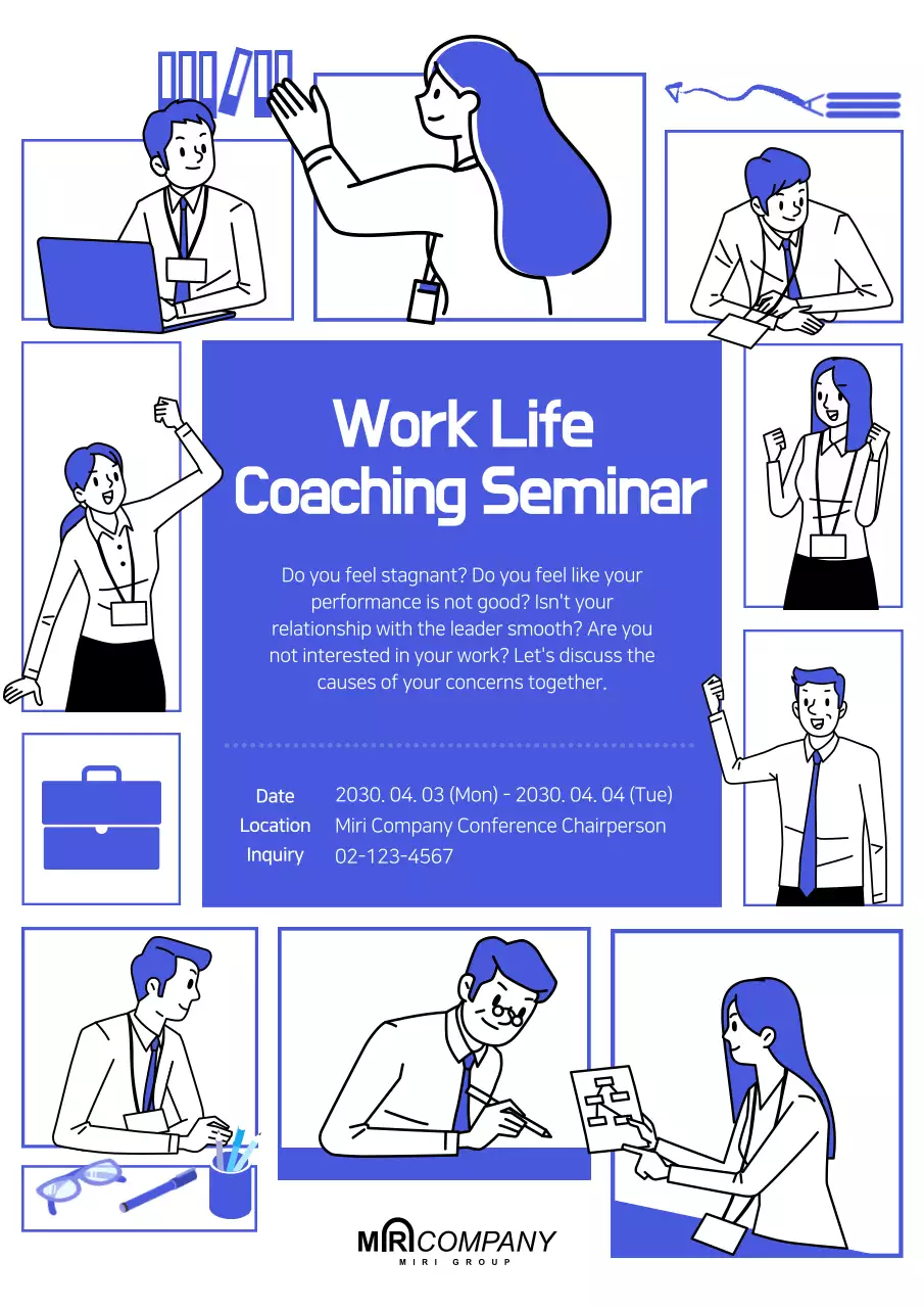 Blue Modern Seminar Announcement Poster