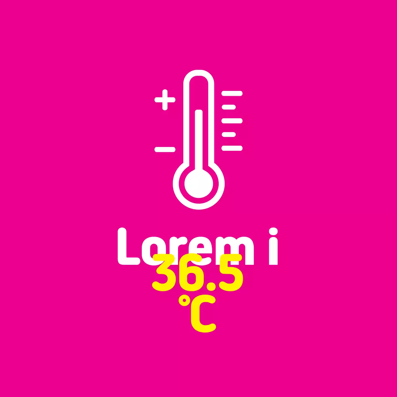 Guia ilustrado cor-de-rosa e amarelo da temperatura do coronavírus