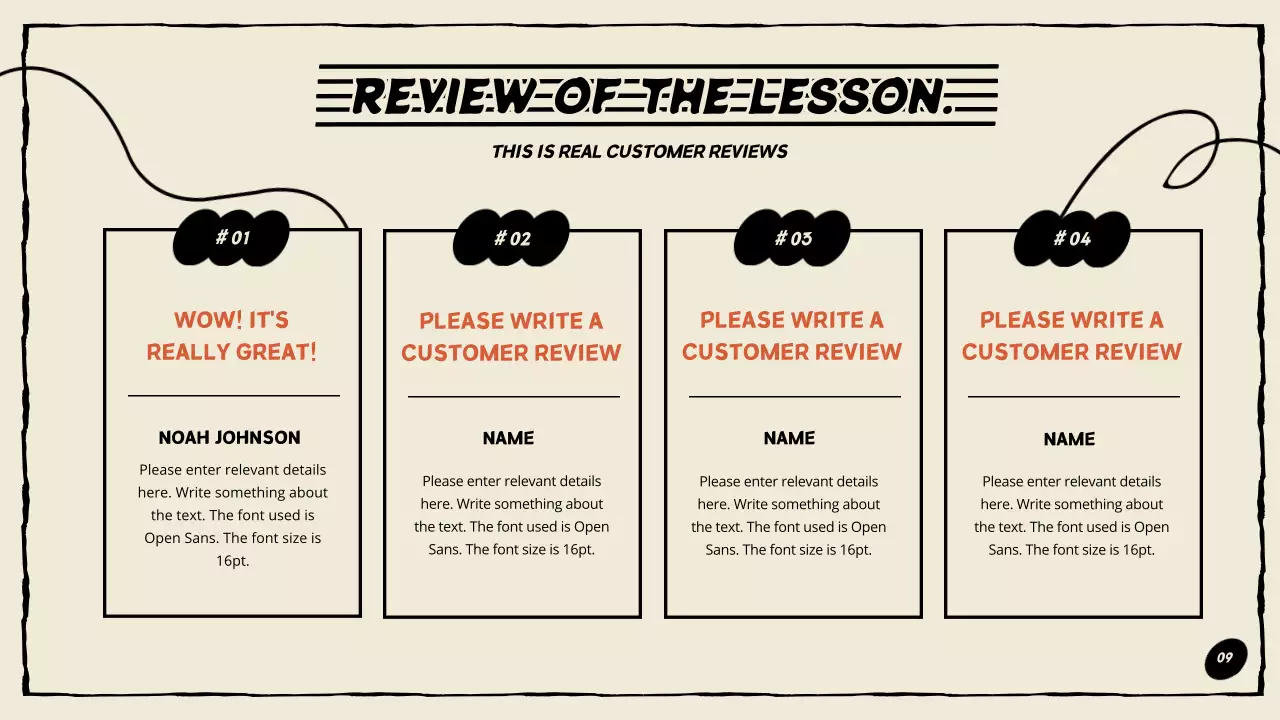 Composer portfolio in orange and black