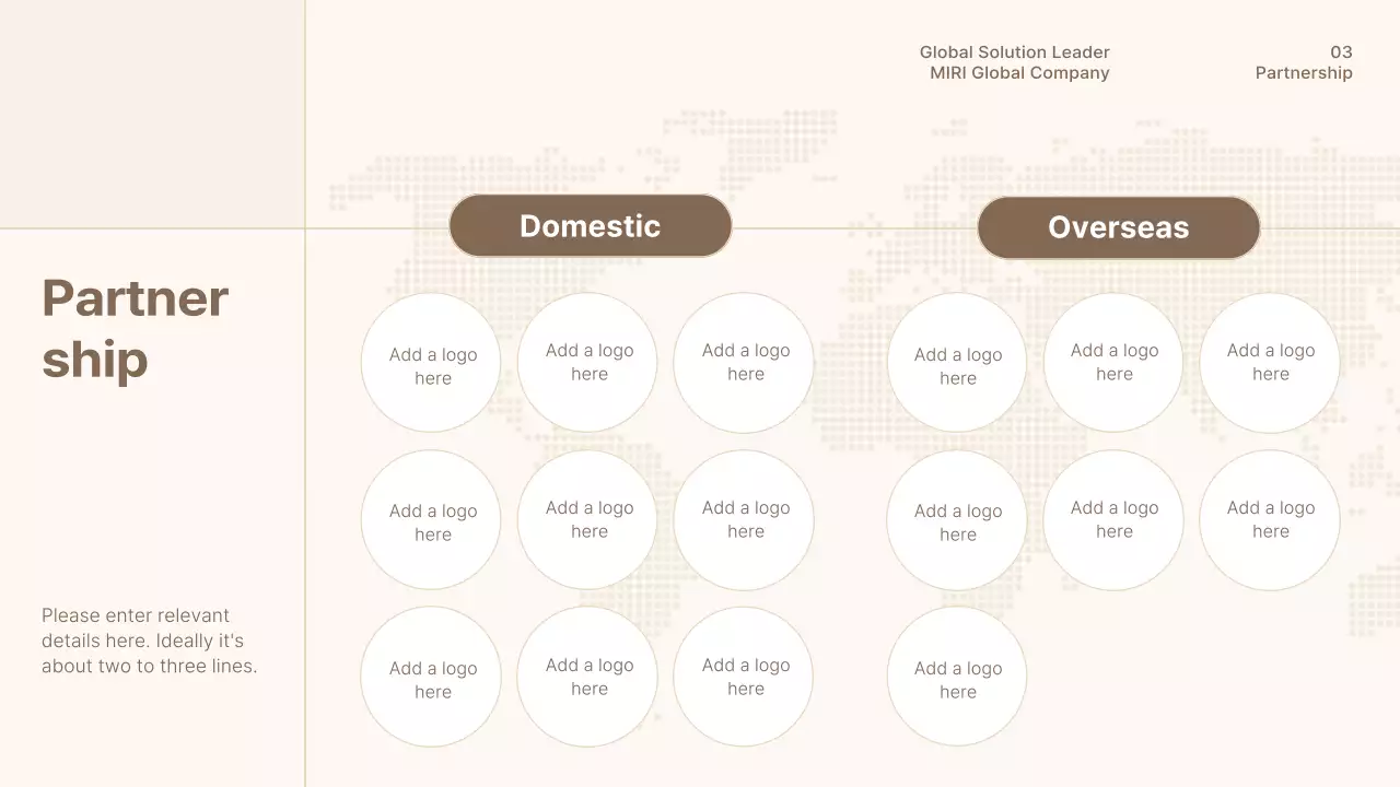 A simple brown and beige company profile