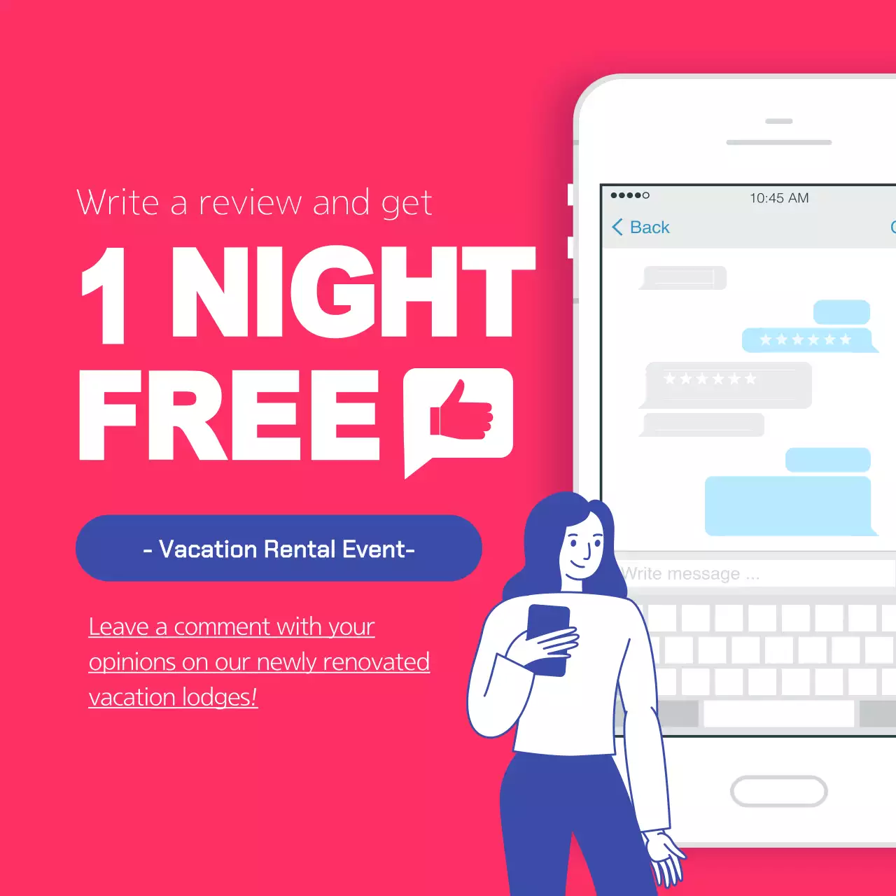 Pink Modern Vacation Promotion Instagram Post