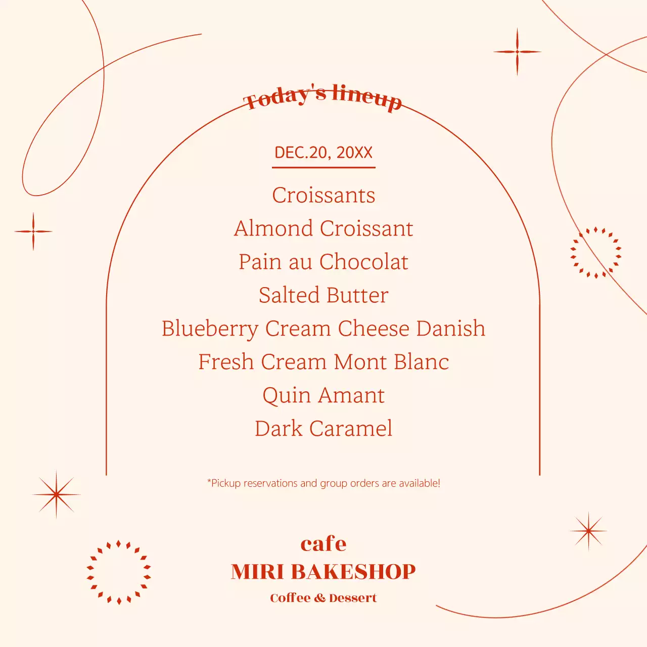 Beige Classic Bakery Menu Instagram Post