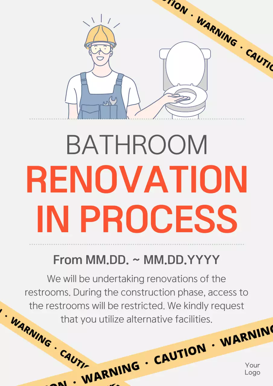 Orange Modern Renovation Notice