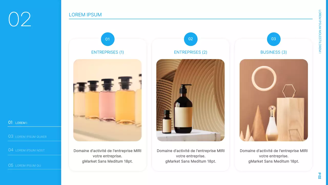 Présentation simple du plan d'affaires du Nouvel An en bleu clair