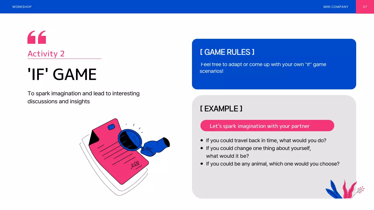 Blue and Pink Illustrated Team Building Workshop