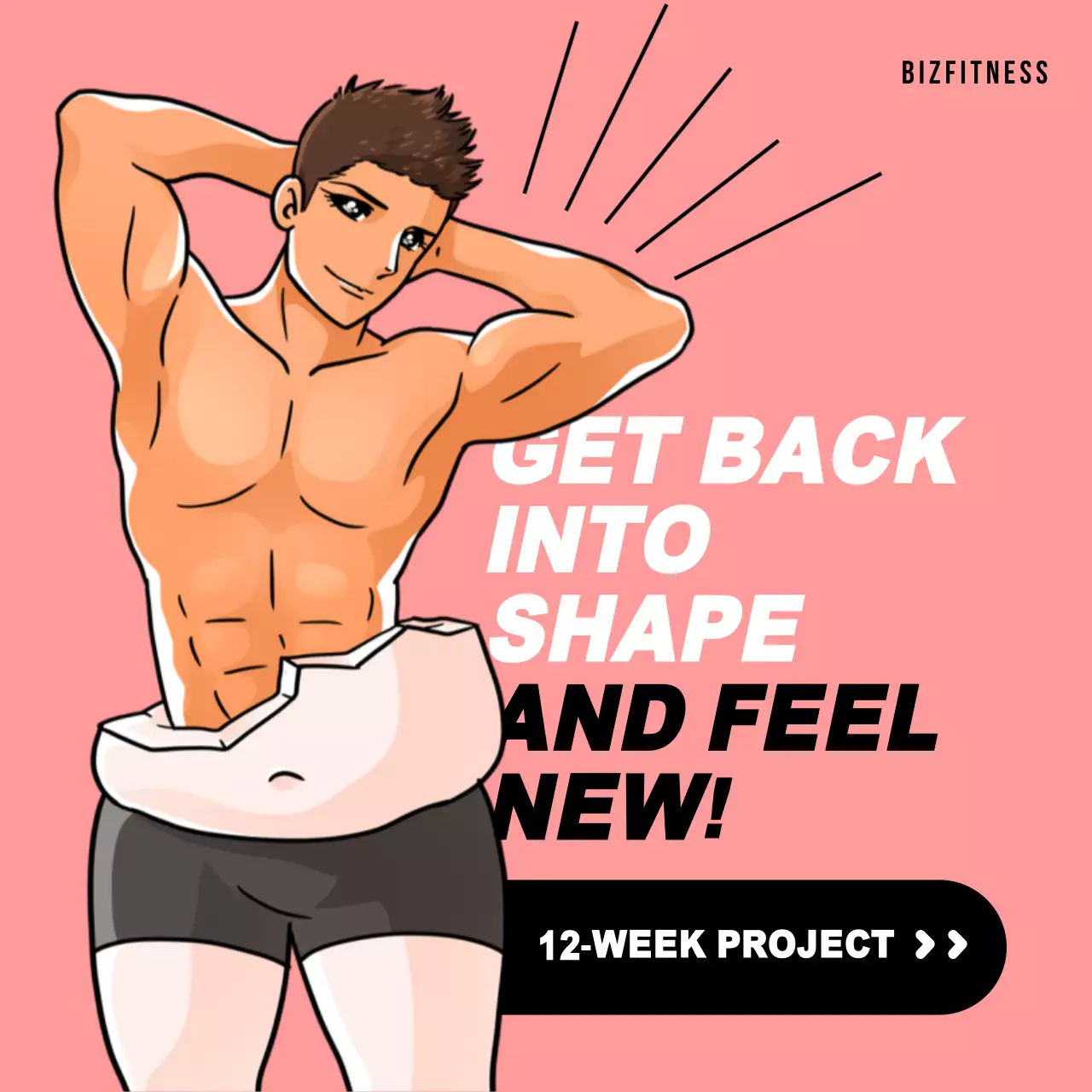 Pink Animation Fitness Promotion Instagram Post