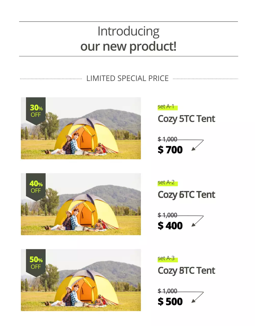 Wadiz Dome Tent with a clean layout in gray fluorescent green