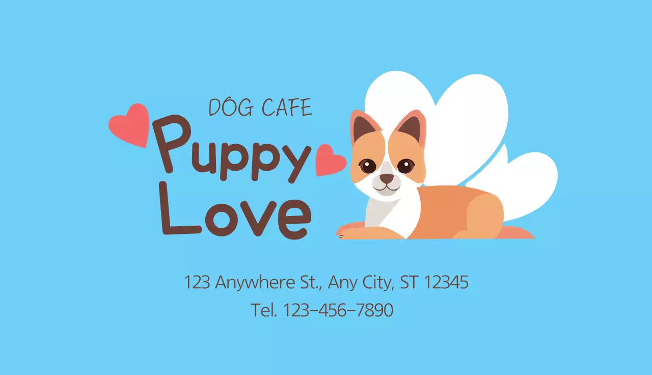 Blue Simple Dog Promotion Business Card