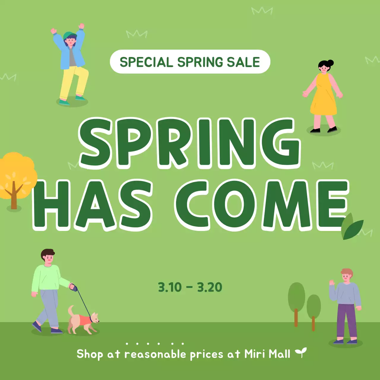 Green Simple Spring Promotion Social Media Post