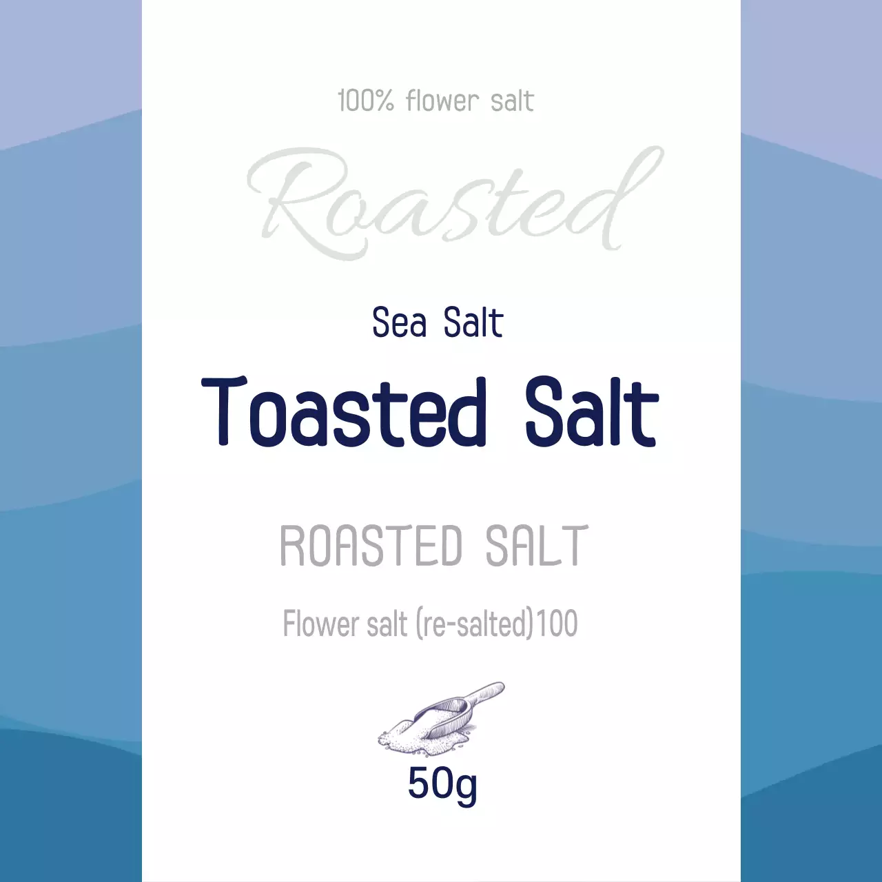 Blue pattern neat food baked salt label