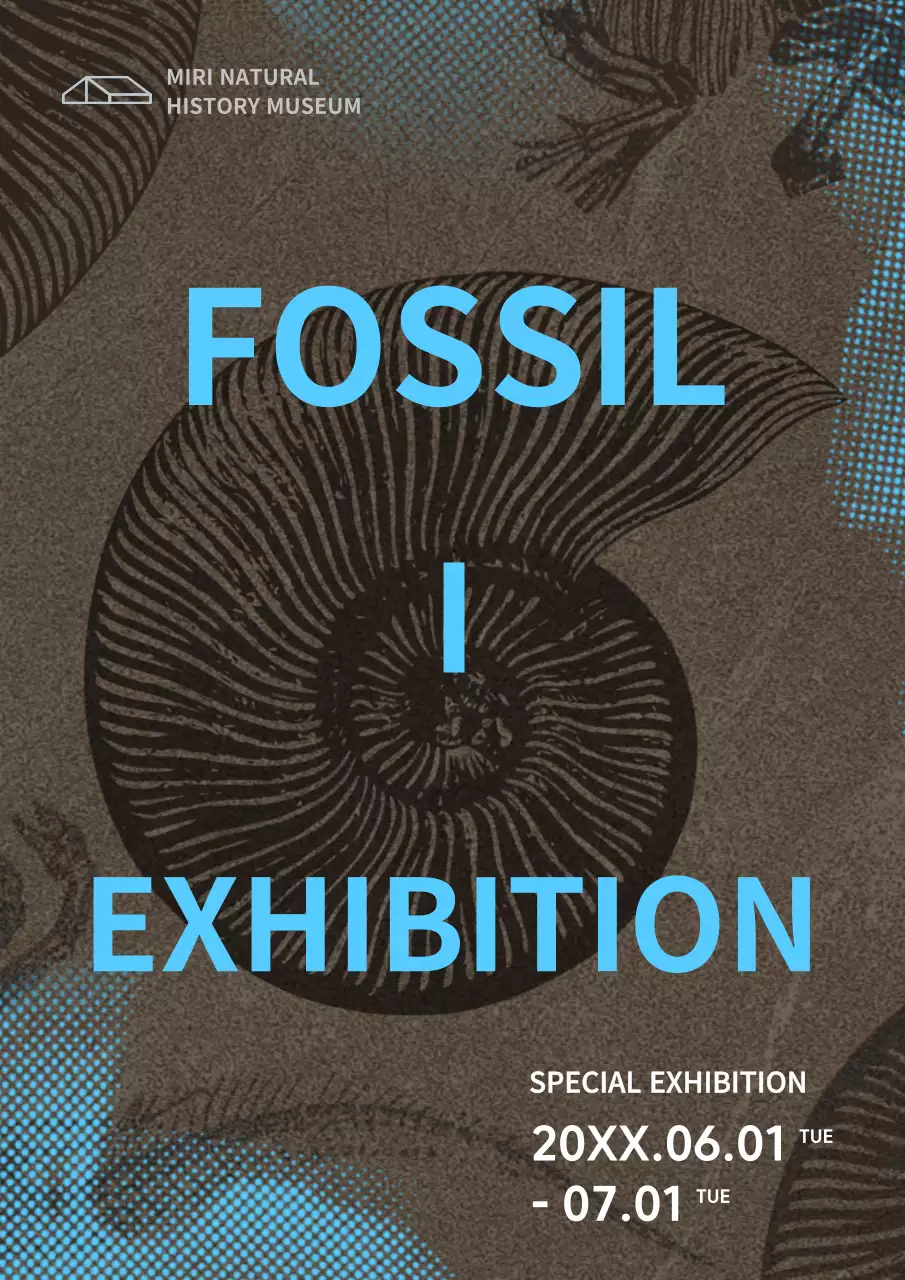 Brown Vintage Fossil Exhibition Poster