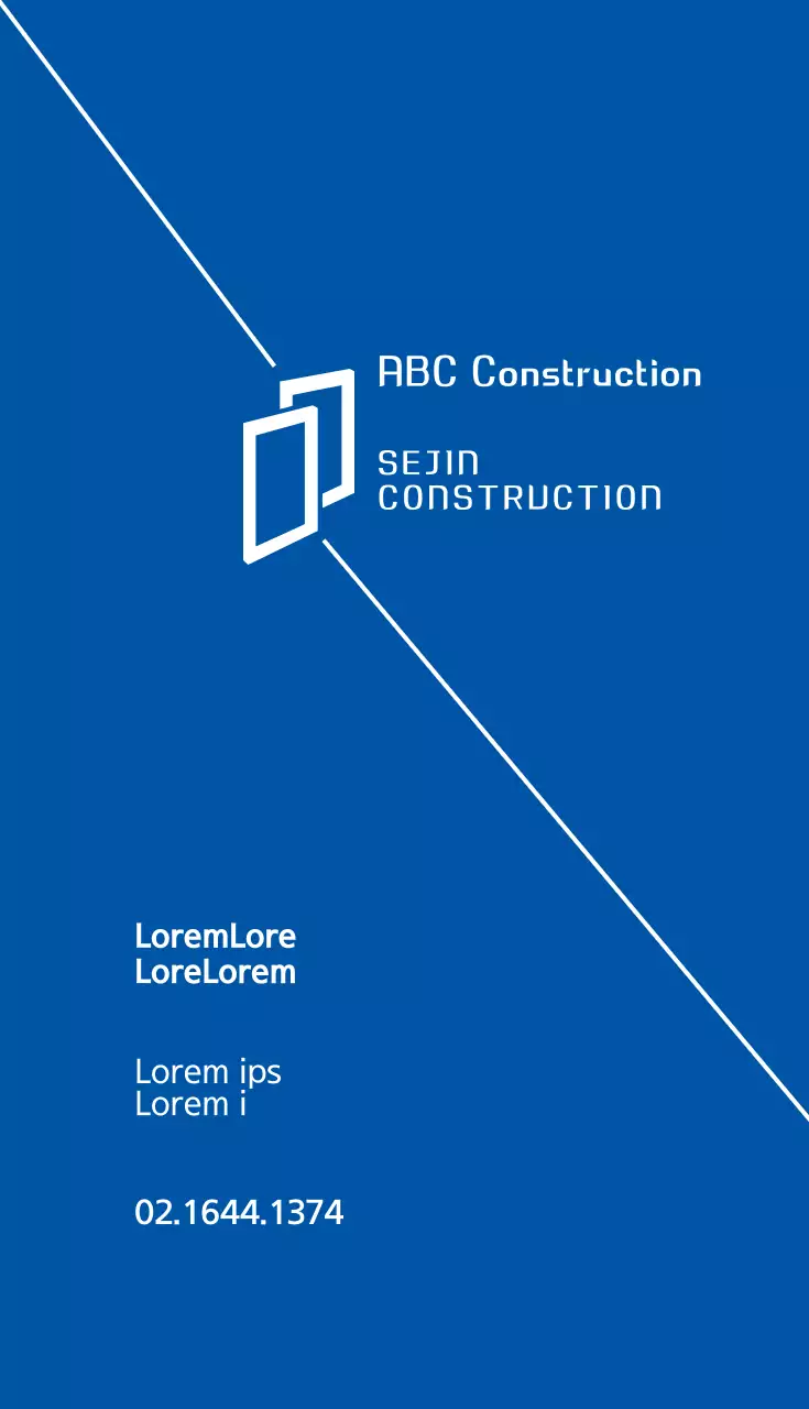 Kartu Nama Konstruksi Minimal Biru
