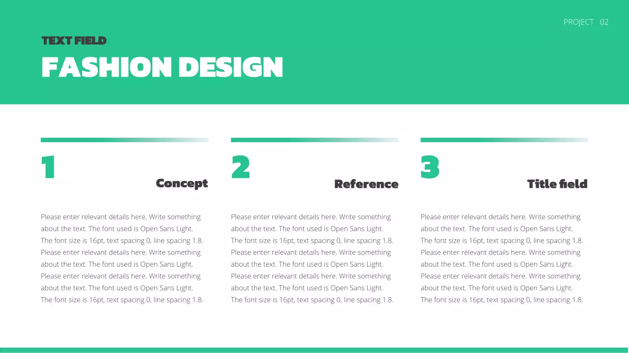 A simple design portfolio in green