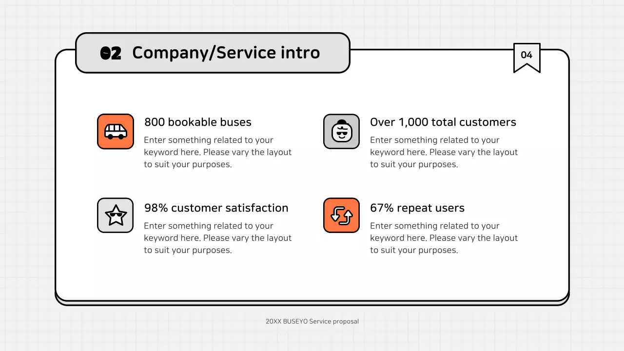 오렌지 미니멀 버스 운행 안내 프레젠테이션