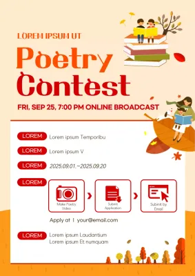 Orange Retro Poetry Announcement Poster