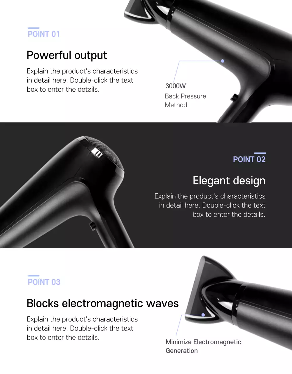 Black Modern Hairdryer Promotion Poster