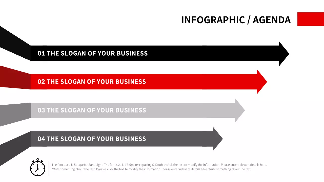 Simple agenda in red and black