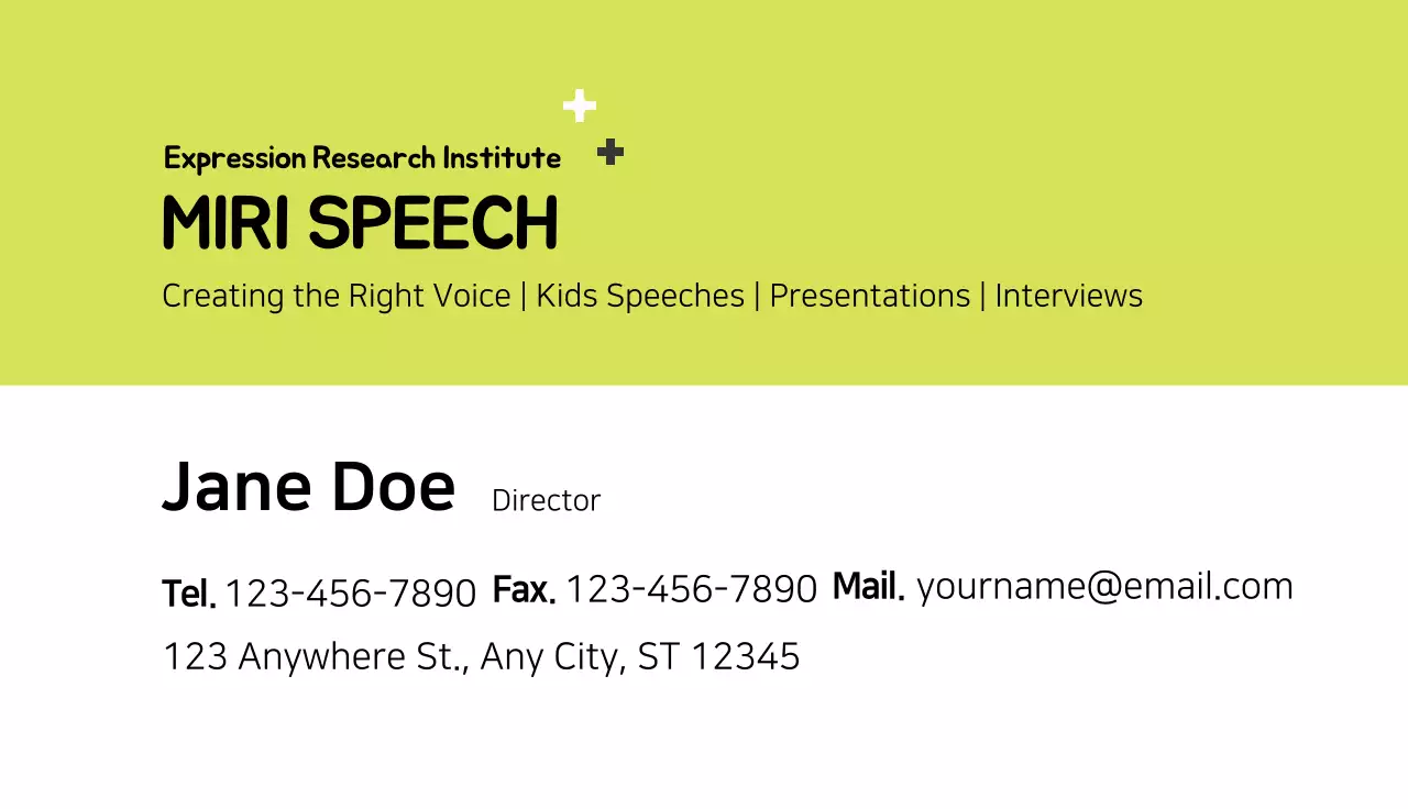 Yellow Modern Speech Promotion Business Card