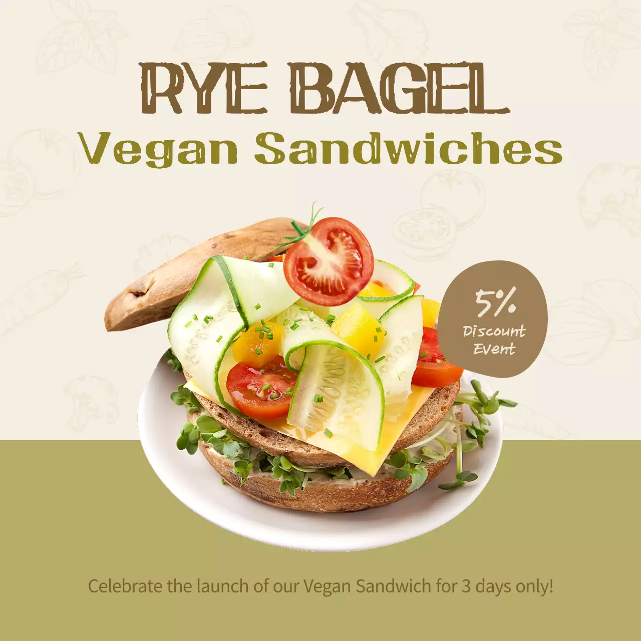 Beige Rustic Vegan Promotion Social Media Post