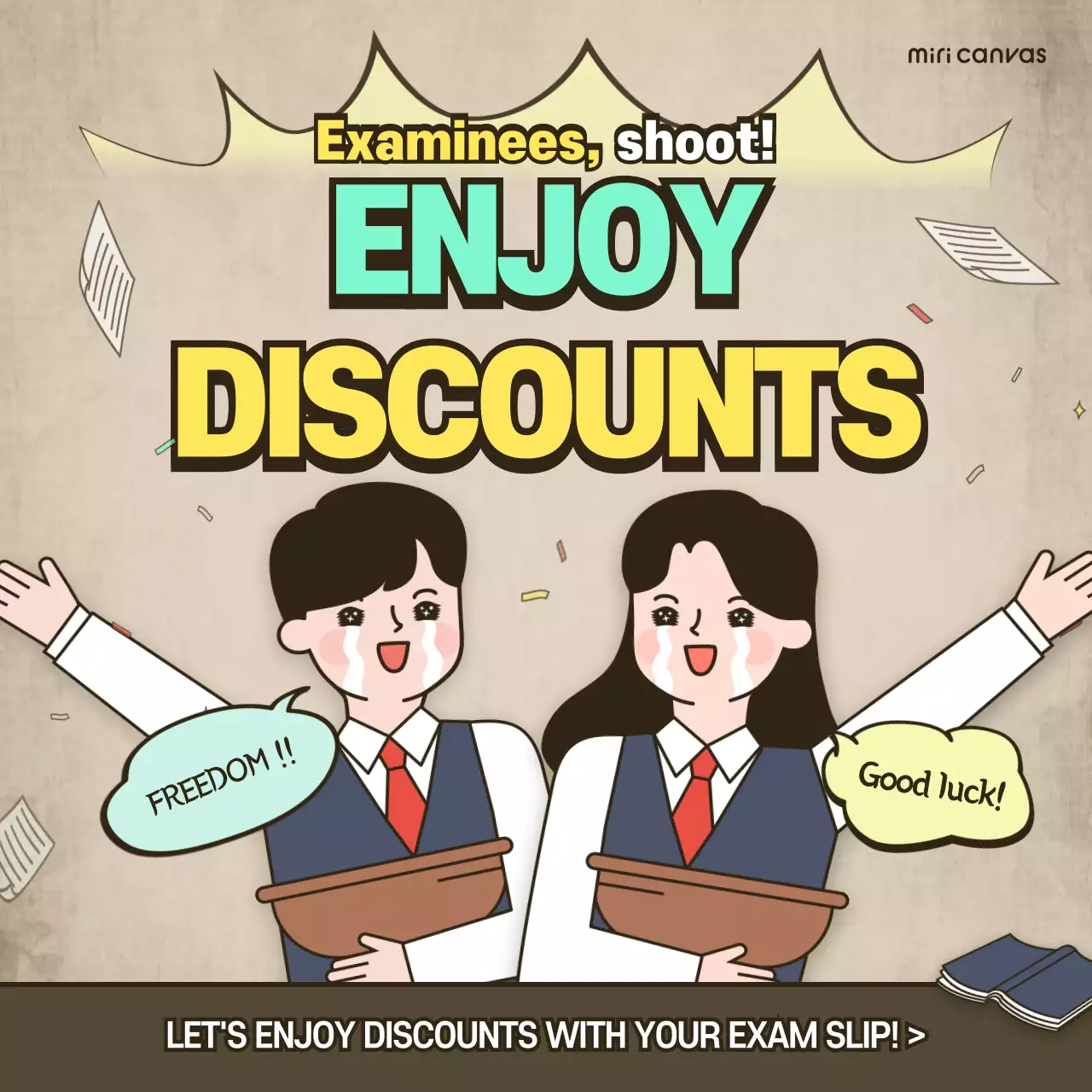 Beige Retro Exam Promotion Instagram Post