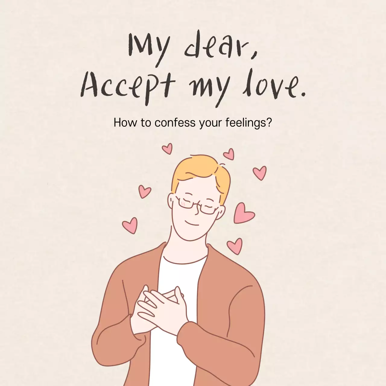 Beige Minimal Love Guide Social Media Post