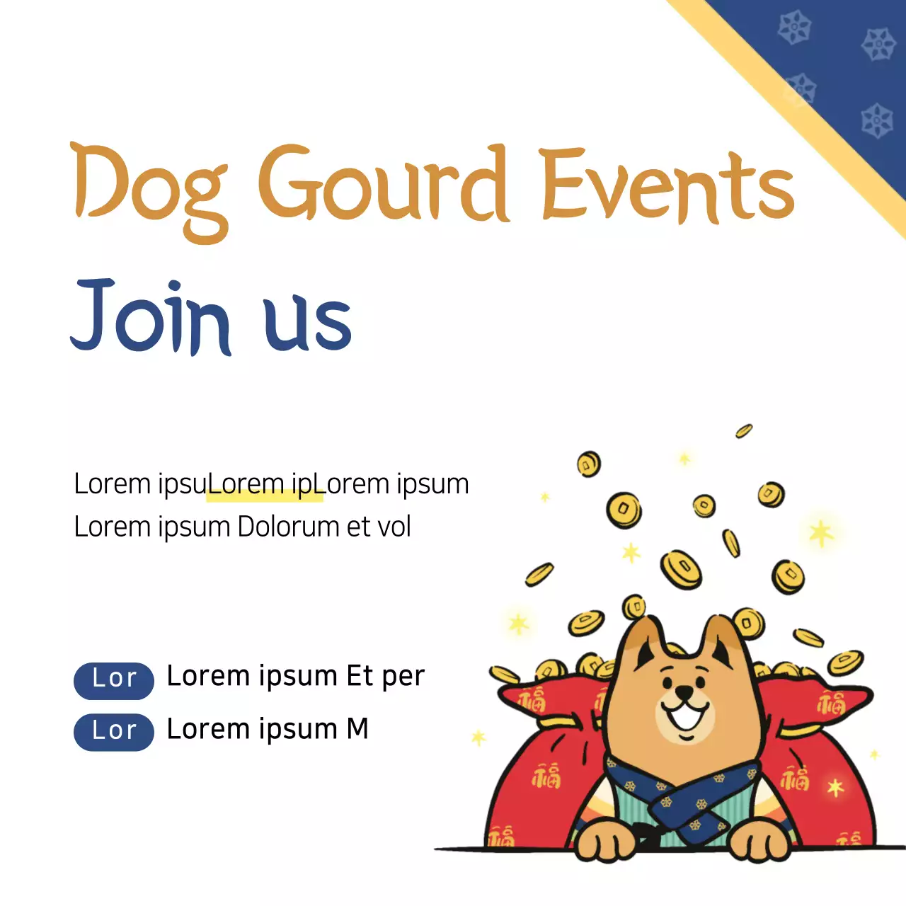 Biểu ngữ quảng cáo sự kiện vui tươi màu xanh