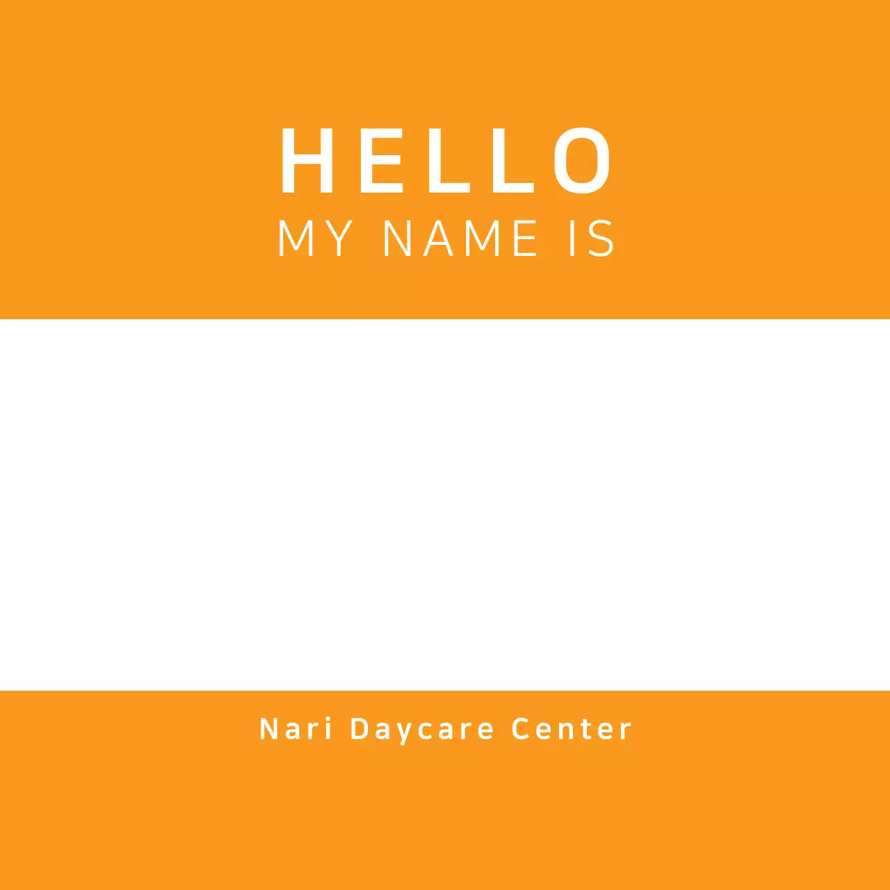 Orange Simple Daycare Card Banner
