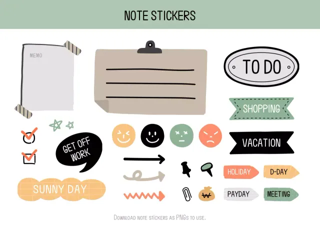 Cute style office worker concept diary stickers