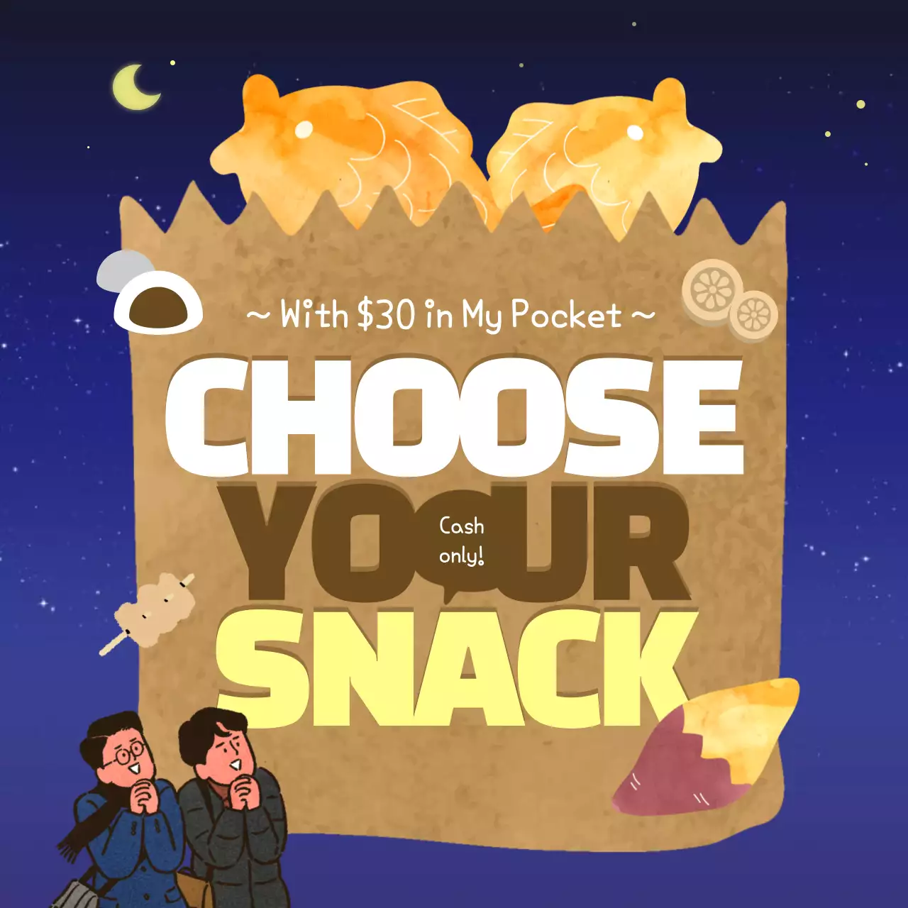 Blue Retro Snack Promotion Instagram Carousel