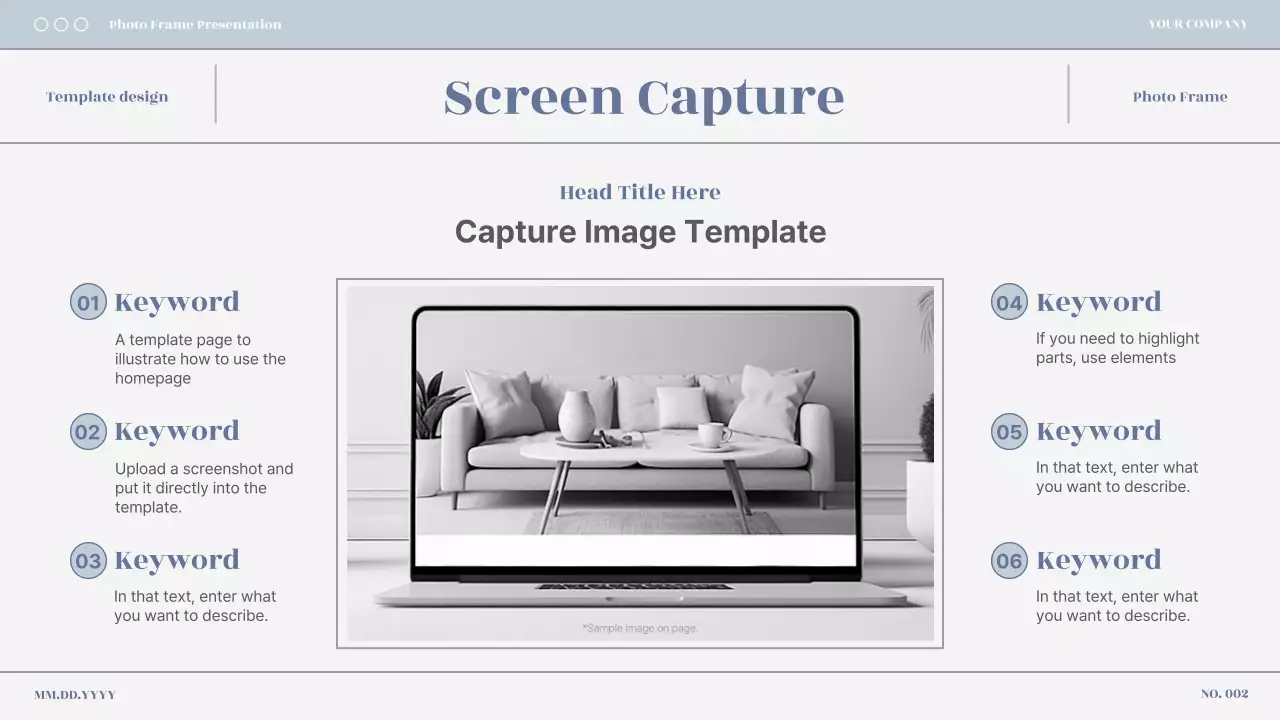 블루톤의 심플한 비즈니스 사진 프레임