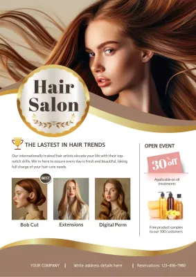 Beige Elegant Hair Promotion Poster