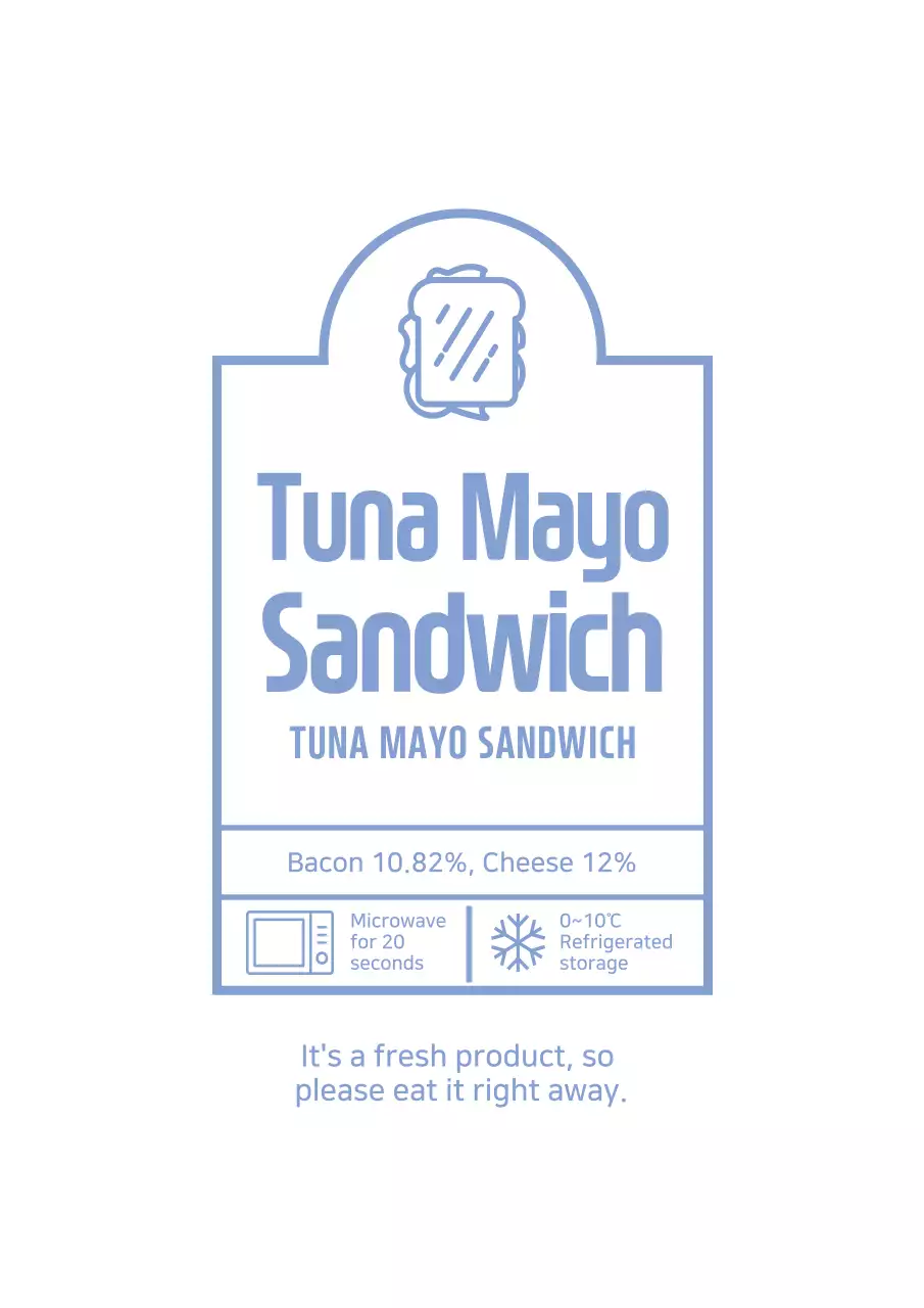 Blue Minimalist Sandwich Label Poster