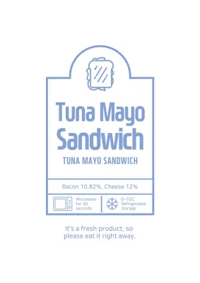 Blue Minimalist Sandwich Label Poster