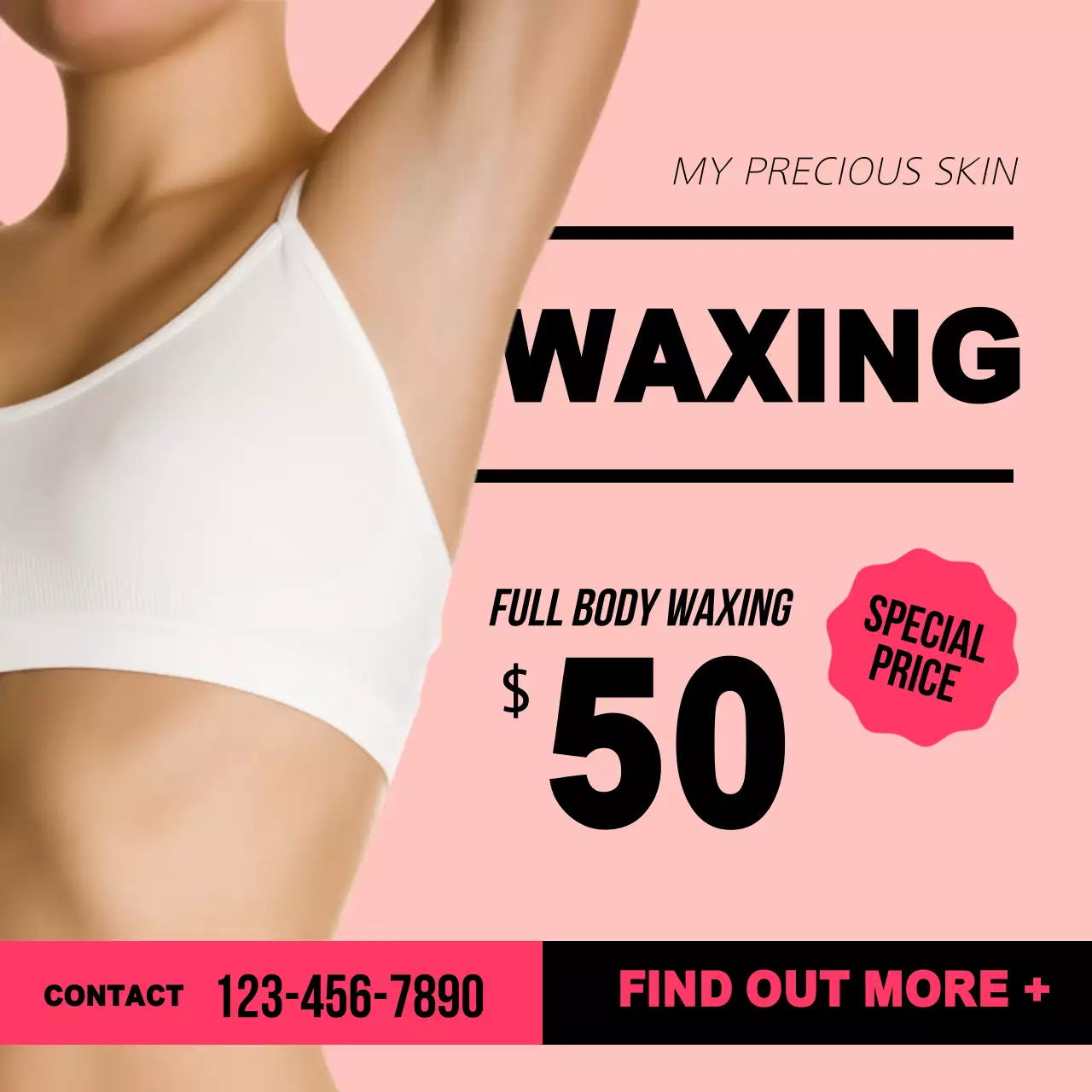 Pink Modern Waxing Promotion Instagram Post